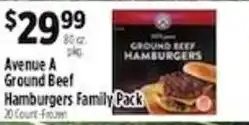 Pioneer Supermarkets Avenue A Ground Beef Hamburgers Family Pack offer