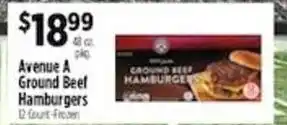 Pioneer Supermarkets Avenue A Ground Beef Hamburgers offer