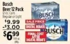 Pioneer Supermarkets Busch Beer offer