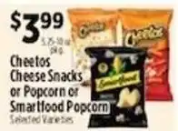 Pioneer Supermarkets Cheetos Cheese Snacks or Popcorn or Smartfood Popcorn offer