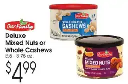 Family Fare Deluxe mixed nuts or whole cashews offer