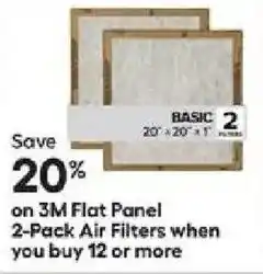 3M flat panel air filters