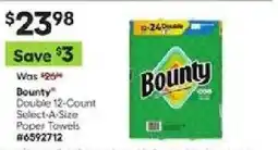Lowe's Bounty Double 12-Count Select-A-Size Paper Towels offer