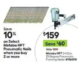 Lowe's Metabo HPT Pneumatic Nails offer