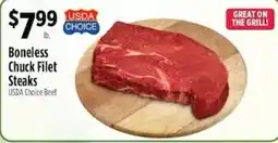 Pioneer Supermarkets Usda Choice Beef Boneless Chuck Filet Steaks offer