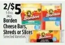 Pioneer Supermarkets Borden Cheese Bars, Shreds or Slices offer