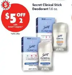 Family Dollar Secret Clinical Stick Deodorant offer