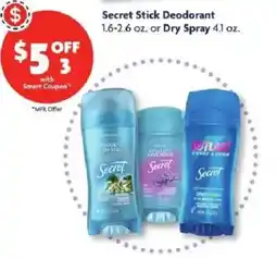 Family Dollar Secret Stick Deodorant offer