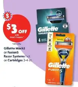 Family Dollar Gillette Mach3 or Fusion5 Razor Systems offer
