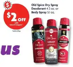 Family Dollar Old Spice Dry Spray Deodorant or Body Spray offer