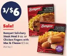 Family Dollar Banquet Salisbury Steak Meal or Chicken Fingers with Mac & Cheese offer
