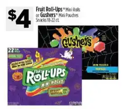Dollar General Fruit Roll-Ups Mini Rolls or Gushers Mini Pouches offer