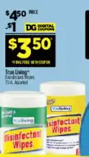 Dollar General True Living disinfectant wipes offer