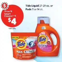 Family Dollar Tide liquid or pods offer