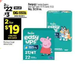 Dollar General Pampers easy ups offer