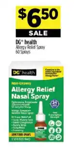 Dollar General Dg health allergy relief nasal spray offer