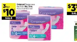Dollar General Composure bladder control pads offer