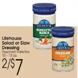 Family Fare Litehouse Salad or Slaw Dressing offer