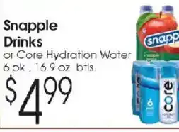 Family Fare Snapple Drinks or Core Hydration Water offer