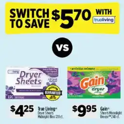 Dollar General True Living Dryer Sheets offer