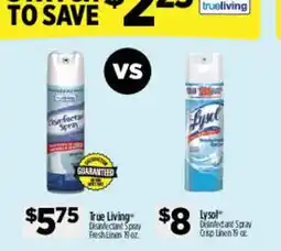 Dollar General True Living disinfectant spray offer