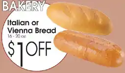 Family Fare Bakery Italian or Vienna Bread offer