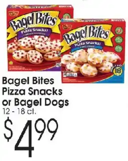 Family Fare Bagel Bites Pizza Snacks or Bagel Dogs offer