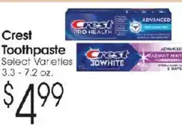 Family Fare Crest toothpaste offer