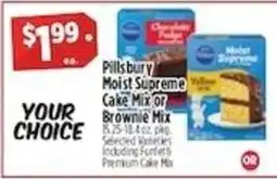Pioneer Supermarkets Pillsbury Moist Supreme Cake Mix or Brownie Mix offer