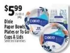 Pioneer Supermarkets Dixie Paper Bowls, Plates or To Go Cups & Lids offer