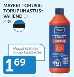 Walgreens Mayeri drain cleaner & opener torusil offer