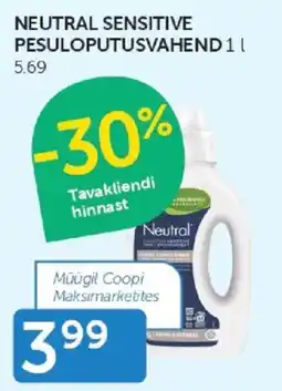 Walgreens Neutral sensitive pesuloputusvahend offer