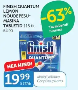 Walgreens Finish Quantum Lemon Dishwasher Tablets offer