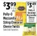 Pioneer Supermarkets Polly-O Mozzarella String Cheese or Cheese Twists offer