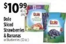 Pioneer Supermarkets Dole Sliced Strawberries & Bananas or Blueberries offer