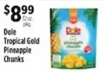 Pioneer Supermarkets Dole tropical gold pineapple chunks offer
