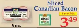 Market Basket Jones sliced canadian bacon offer