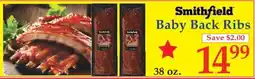 Market Basket Smithfield baby back ribs offer