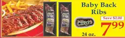 Market Basket Curly's baby back ribs offer