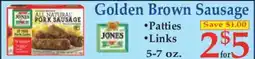 Market Basket Jones golden brown sausage offer