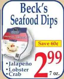 Market Basket Beck's Seafood Dips offer