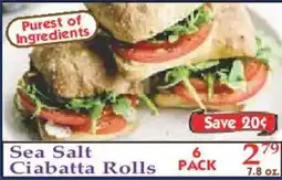 Market Basket Sea Salt Ciabatta Rolls offer