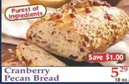Market Basket Cranberry Pecan Bread offer