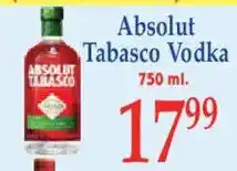 Market Basket Absolut Tabasco Vodka offer