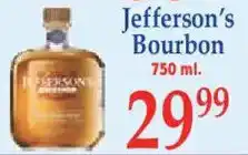 Market Basket Jefferson's Bourbon offer