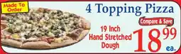 Market Basket 4 Topping Pizza offer