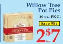 Market Basket Willow Tree Pot Pies offer
