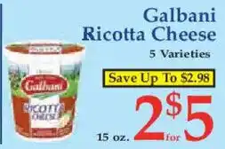 Market Basket Galbani ricotta cheese offer