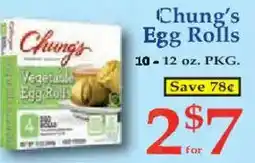 Market Basket Chung's vegetable egg rolls offer