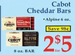 Market Basket Cabot Cheddar Bars offer